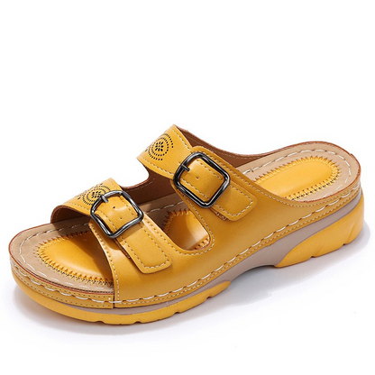 Isla Orthopedic Slip-On Sandal | Buckle Detail Chunky Sole Sandal