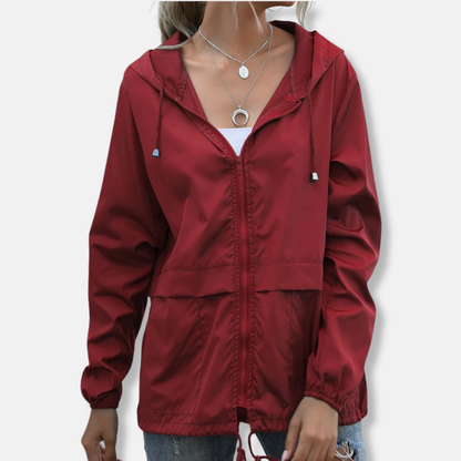 Isla Hooded Jacket | Drawstring Waist Hip-Length Hooded Jacket
