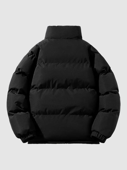 Arthur Quilted Relaxed Fit Puffer Jacket | Stand Collar Zip Front Puffer Jacket