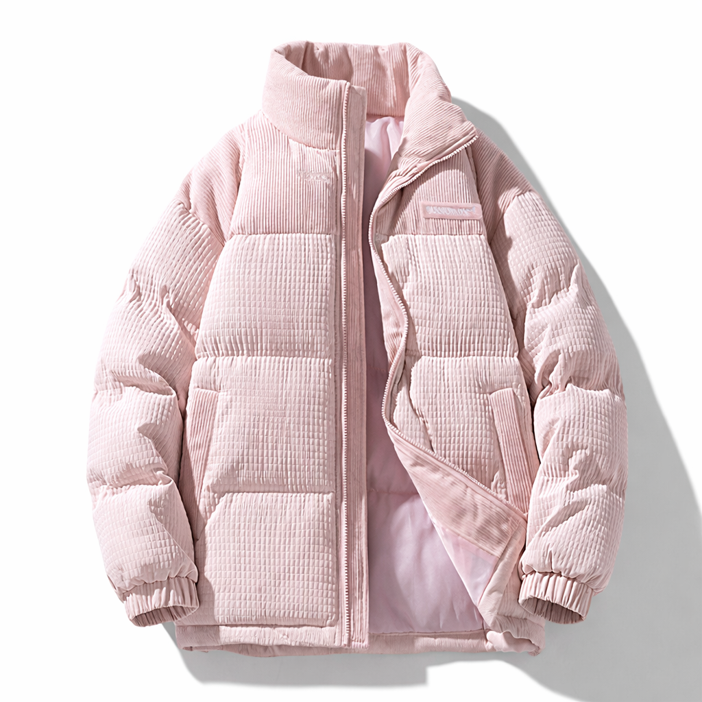 Oliver Oversized Puffer Jacket | Quilted Corduroy Panels Puffer Jacket