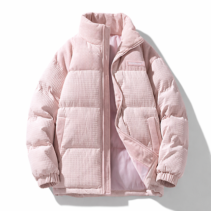 Oliver Oversized Puffer Jacket | Quilted Corduroy Panels Puffer Jacket