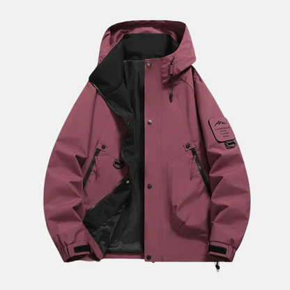 Men's Windbreaker Jacket – Water Resistant – Multi Pocket – Adjustable Hood and Cuffs