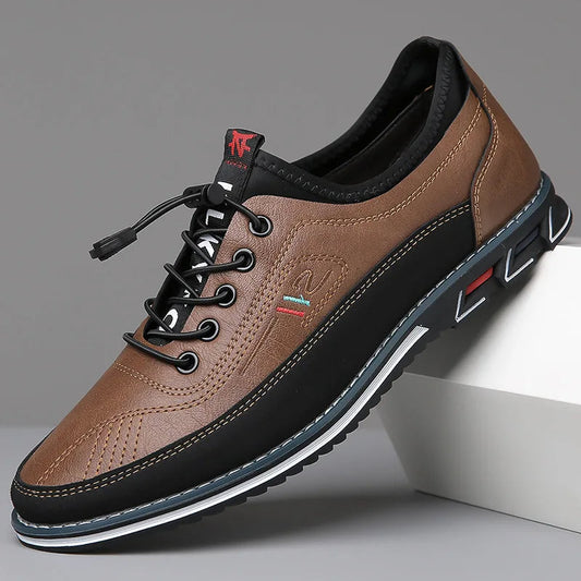 Theodore Leather Orthopedic Casual Shoes | Elastic Laces Casual Shoes