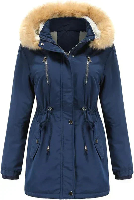 Freya Regular Fit Parka | Fur Trimmed Hood Mid-Thigh Coat