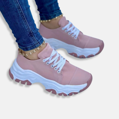 Isla Orthopedic Ankle-Length Sport Sneakers | Chunky Sole Lace-Up Sneakers