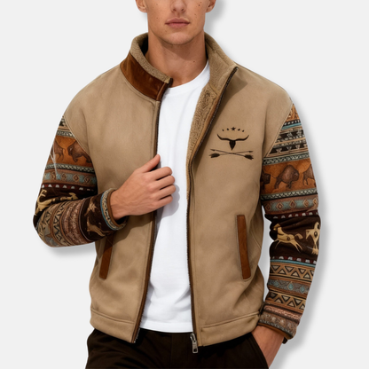 Charlie  Regular Fit  Jacket | Stand Collar Color Block Jacket