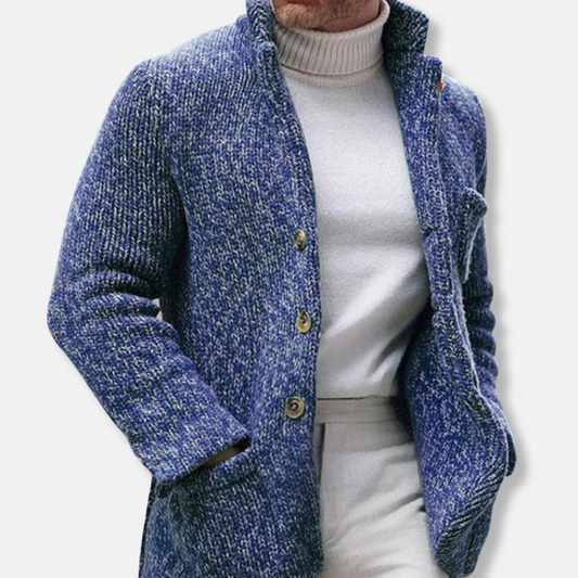 Oscar Regular Fit Cardigan | Stand Collar Button Front Cardigan