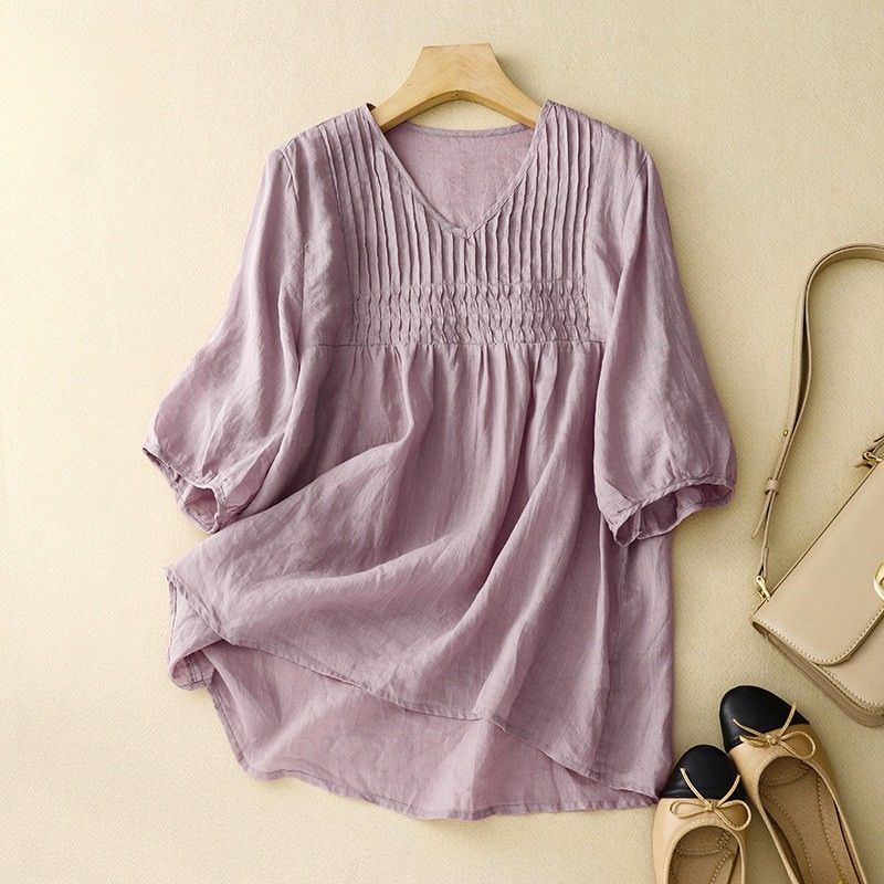 Isla Smocked Blouse | Flowy Fit V-Neck Blouse