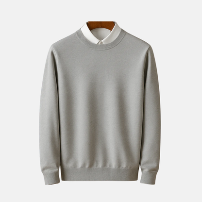 Men’s Pullover Sweatshirt – Fine Gauge Knit – Classic Fit – Crew Neck – Ribbed Trim