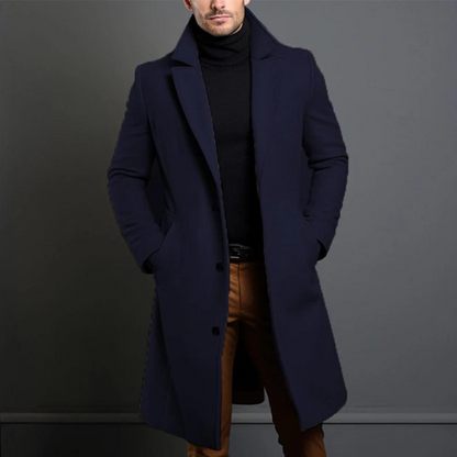 James Tailored Overcoat | Lapel Collar Button Front Overcoat