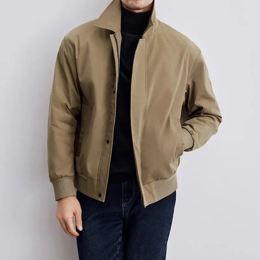 George Classic Minimalist Harrington Jacket | Zip-Front Commuter Coat