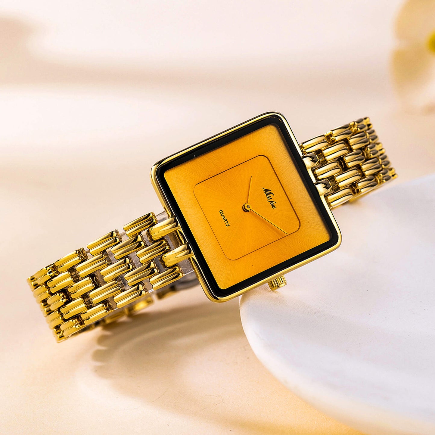 Isla Square Case Wristwatch | Link Bracelet Dial Wristwatch