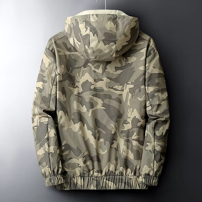 Oliver Camouflage Hooded Windbreaker | Regular Fit Hip-Length Windbreaker