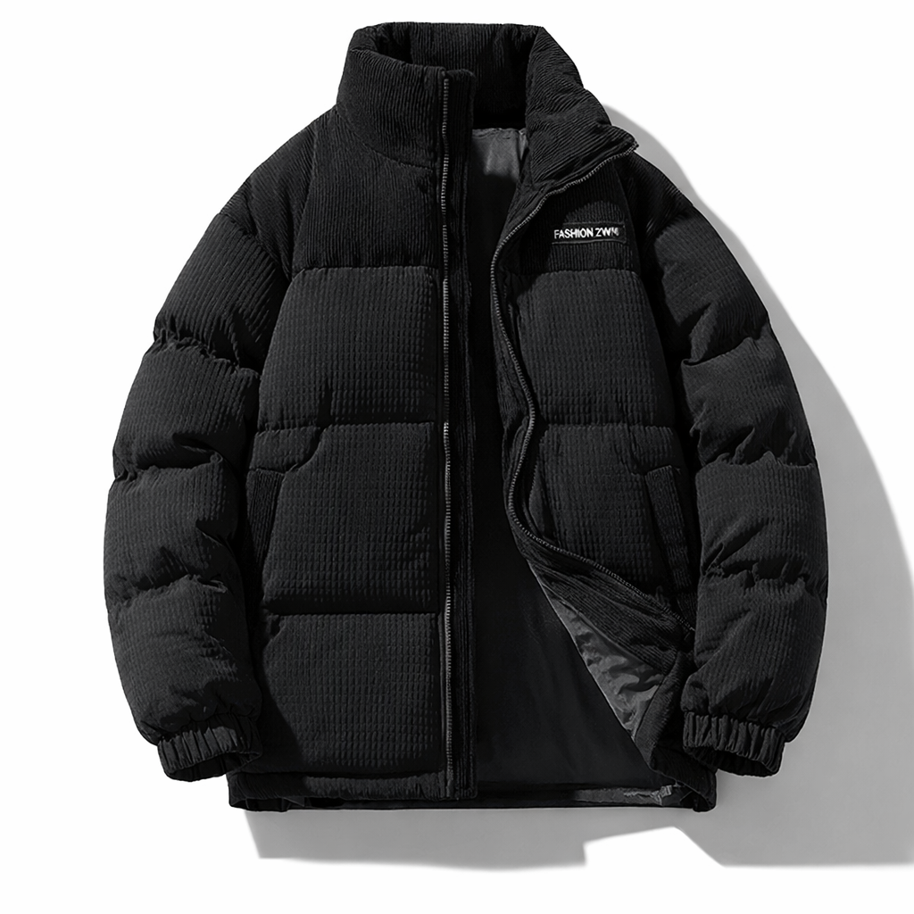 Oliver Oversized Puffer Jacket | Quilted Corduroy Panels Puffer Jacket