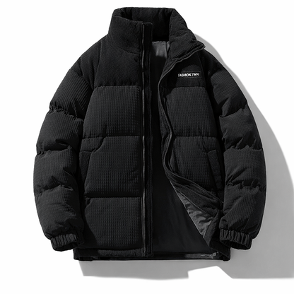 Oliver Oversized Puffer Jacket | Quilted Corduroy Panels Puffer Jacket