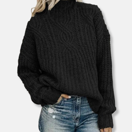 Stella Oversized Knitted Sweater | Turtleneck Long Sleeve Sweater