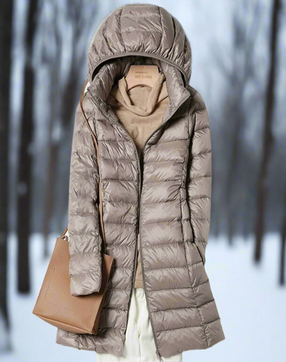 Rosie Hooded Puffer Jacket | Relaxed Fit Thigh-Length Jacket