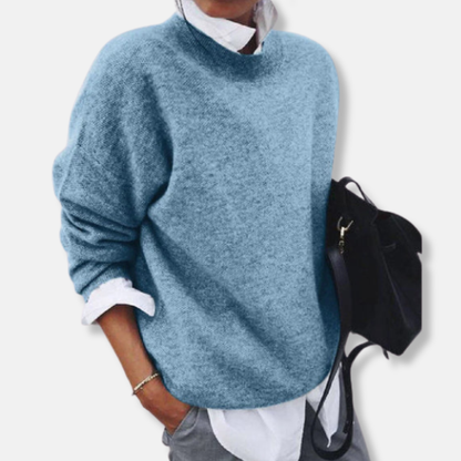 Freya Relaxed Fit Sweater | Crewneck Long Sleeve Sweater