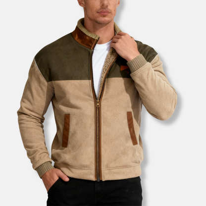 Charlie  Regular Fit  Jacket | Stand Collar Color Block Jacket