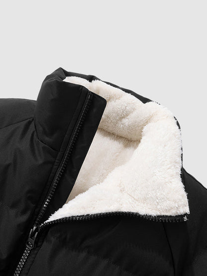 Arthur Quilted Relaxed Fit Puffer Jacket | Stand Collar Zip Front Puffer Jacket
