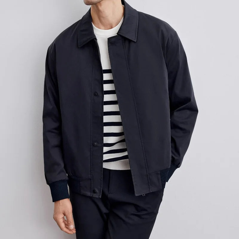 George Classic Minimalist Harrington Jacket | Zip-Front Commuter Coat