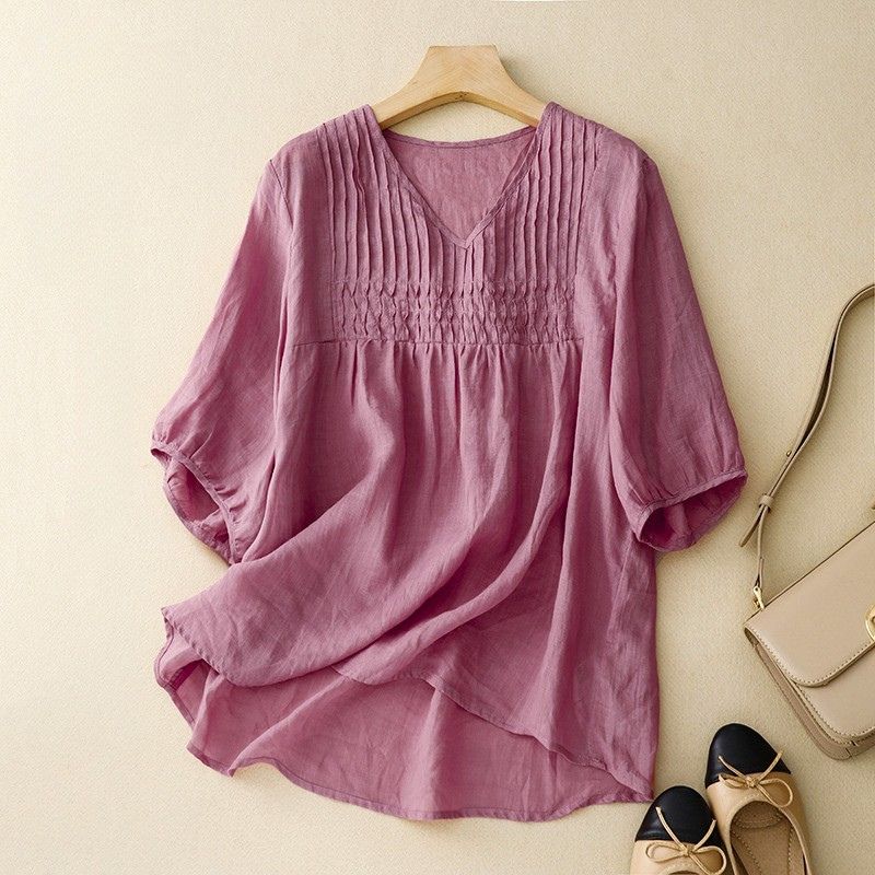 Isla Smocked Blouse | Flowy Fit V-Neck Blouse