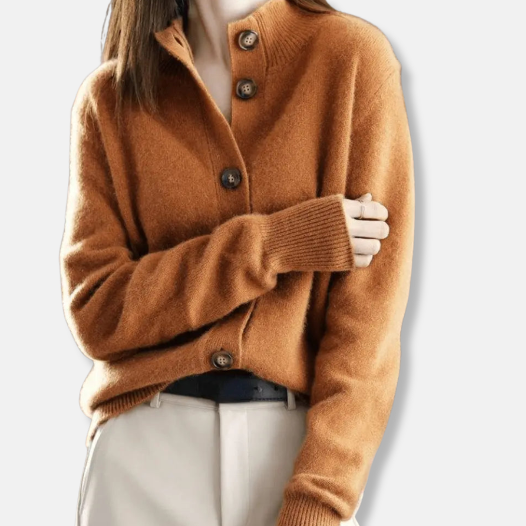 Isla Relaxed Fit Cardigan | Collared Button Front Cardigan