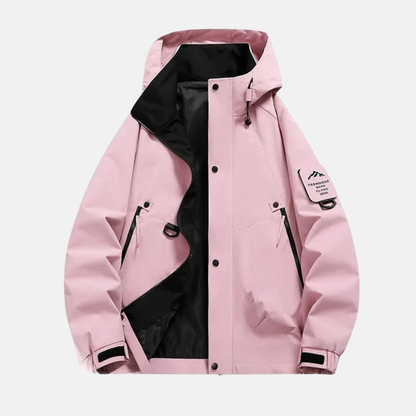 Men's Windbreaker Jacket – Water Resistant – Multi Pocket – Adjustable Hood and Cuffs