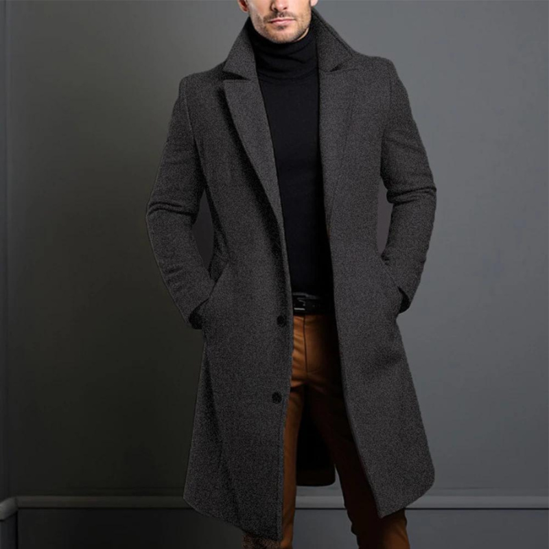 James Tailored Overcoat | Lapel Collar Button Front Overcoat