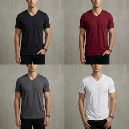 Jack Regular Fit V-Neck T-Shirt | Solid Colour Casual T-shirt