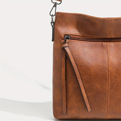 Sienna Slim Structured Crossbody Bag | Tassel Detail Silver Hardware Crossbody Bag