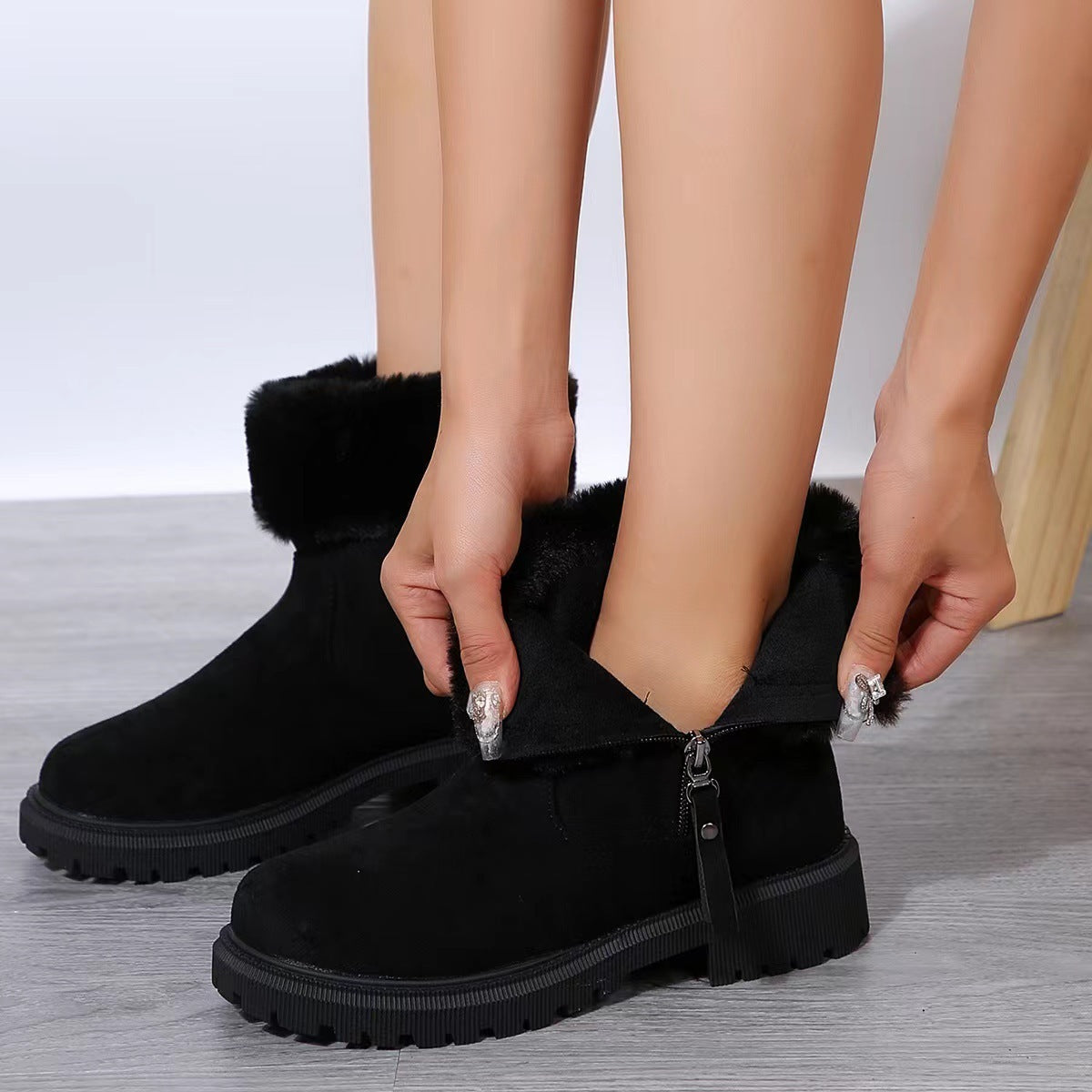 Sienna Ankle Boots | Fur Lined Chunky Sole Ankle Boots