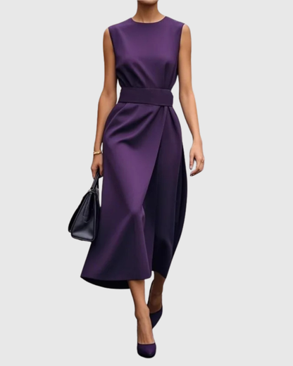 Freya Draped Midi Dress | Belted Wrap Front Dress