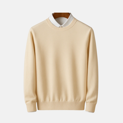 Men’s Pullover Sweatshirt – Fine Gauge Knit – Classic Fit – Crew Neck – Ribbed Trim