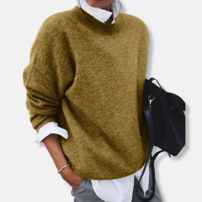 Freya Relaxed Fit Sweater | Crewneck Long Sleeve Sweater