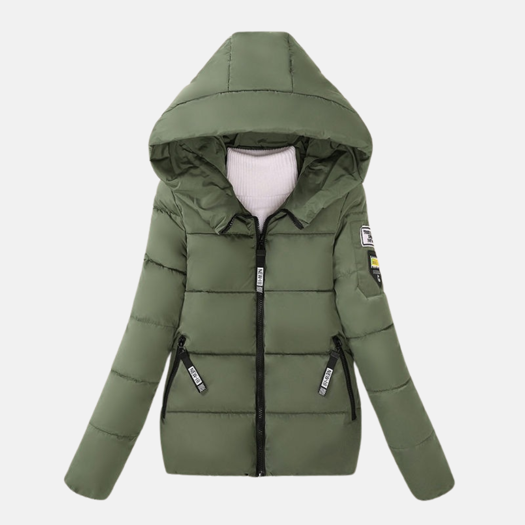 Women’s Quilted Coat – Relaxed Fit – Hooded – Zipper Front – Padded Insulated Warmth