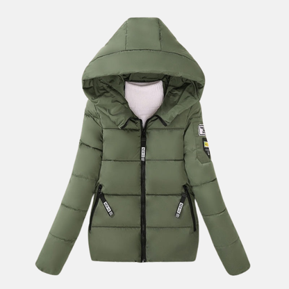 Women’s Quilted Coat – Relaxed Fit – Hooded – Zipper Front – Padded Insulated Warmth