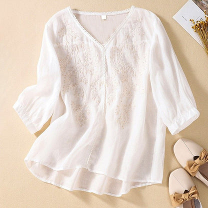 Florence Relaxed Fit Blouse | Floral Embroidered Blouse