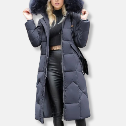 Isabella Hooded Puffer Coat | Quilted Fur Trimmed Hooded Puffer Coat