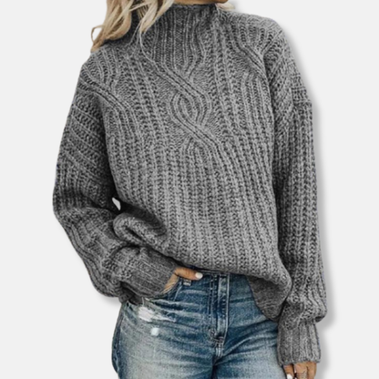 Stella Oversized Knitted Sweater | Turtleneck Long Sleeve Sweater