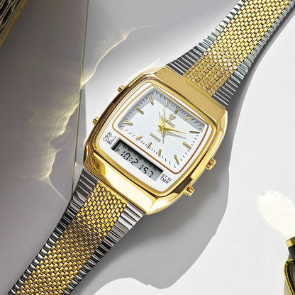 Harry Classic Retro Dual-Display Watch | Two-Tone Analog-Digital Timepiece