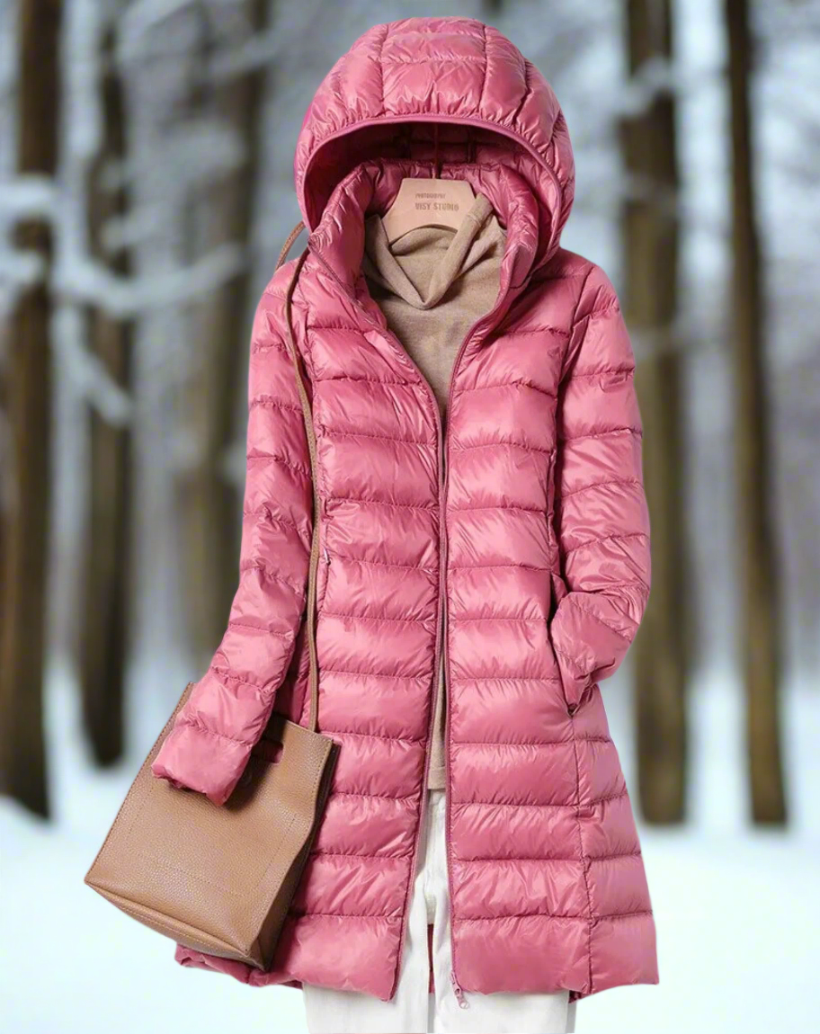 Rosie Hooded Puffer Jacket | Relaxed Fit Thigh-Length Jacket