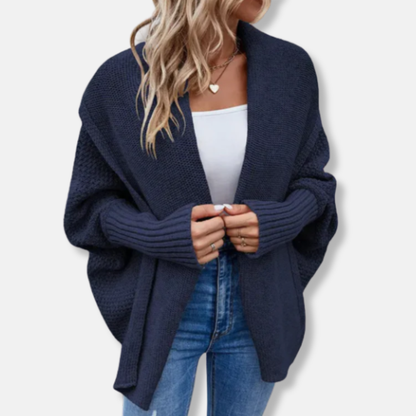 Freya Oversized Cardigan | Chunky Knit Ribbed Cuffs Cardigan