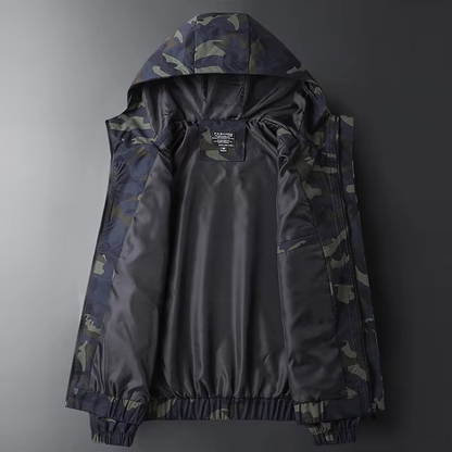 Oliver Camouflage Hooded Windbreaker | Regular Fit Hip-Length Windbreaker
