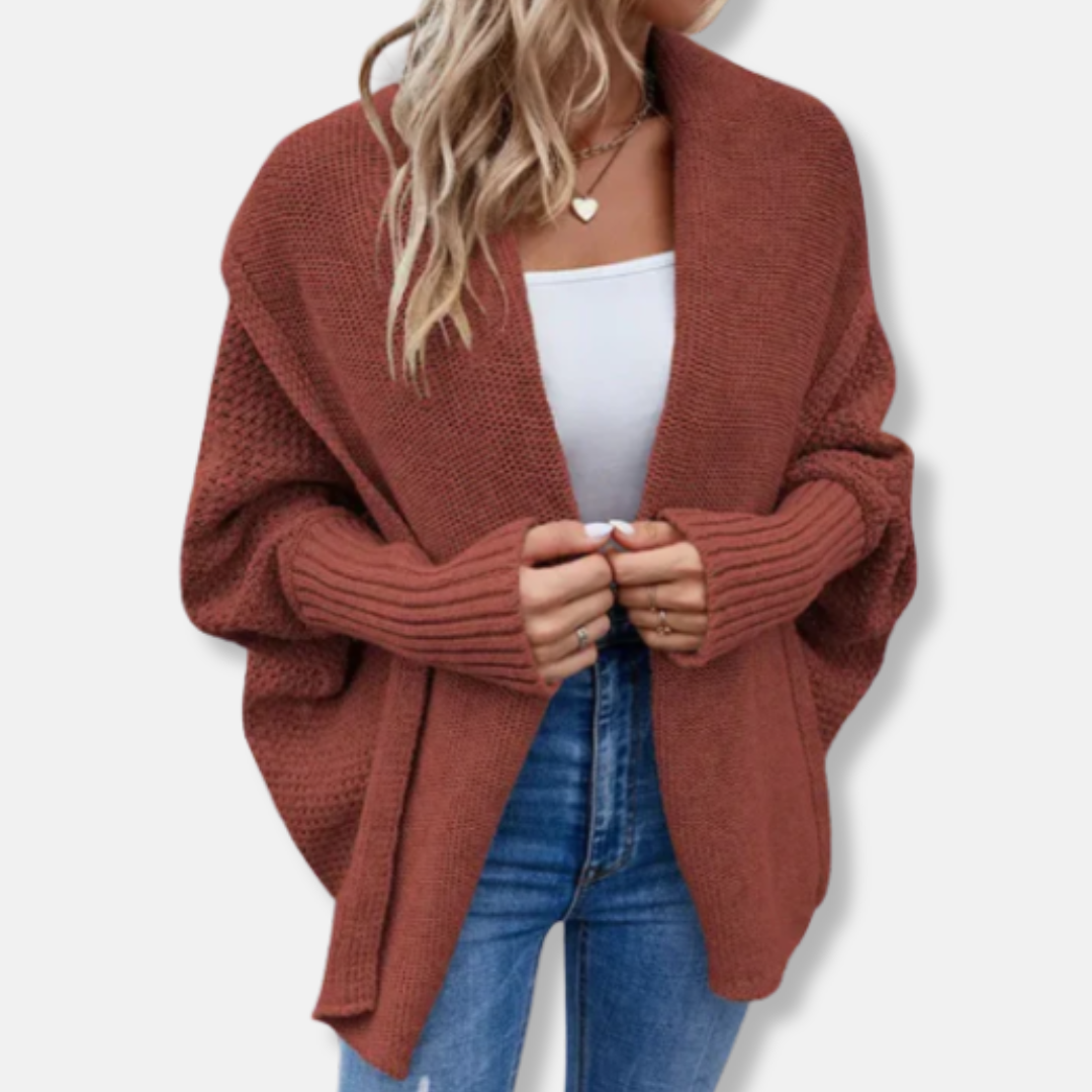 Freya Oversized Cardigan | Chunky Knit Ribbed Cuffs Cardigan