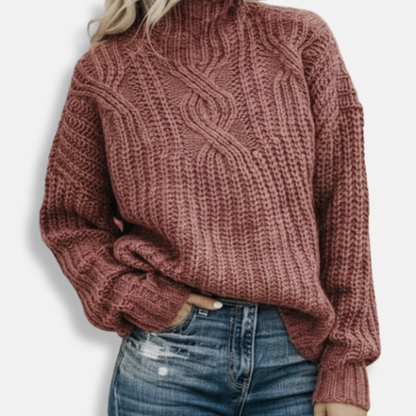 Stella Oversized Knitted Sweater | Turtleneck Long Sleeve Sweater