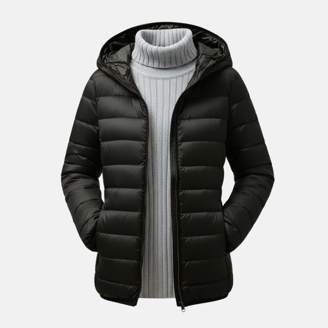 Isla Hooded Puffer Jacket | Relaxed Fit Quilted Jacket