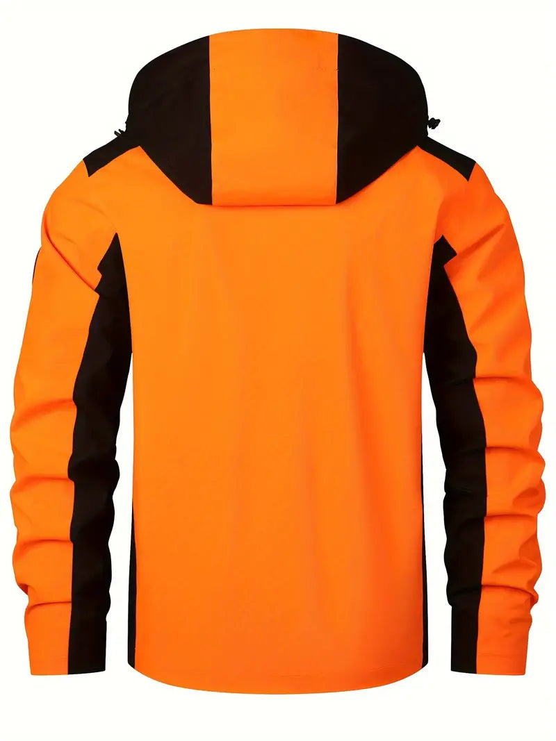 Harry Hooded Shell Jacket | Color Block Zipper Pockets Shell Jacket