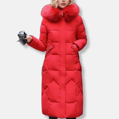 Isabella Hooded Puffer Coat | Quilted Fur Trimmed Hooded Puffer Coat