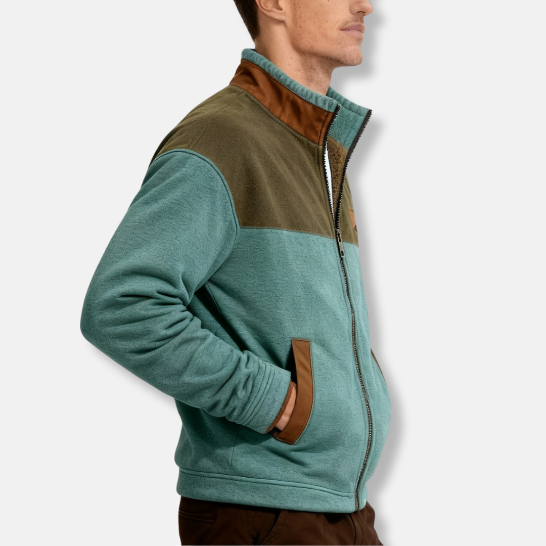 Charlie  Regular Fit  Jacket | Stand Collar Color Block Jacket